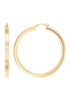 Promo 🌟 Square Tube Round Hoop Earrings in Gold Over Sterling Silver by Belk & Co. 🤩 -DealsBelk & Co. Store Belk 9139