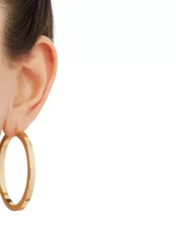 Promo 🌟 Square Tube Round Hoop Earrings in Gold Over Sterling Silver by Belk & Co. 🤩 -DealsBelk & Co. Store Belk 9140