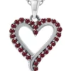 New 🔥 1/3 ct. t.w. Ruby Heart Pendant Necklace in Sterling Silver by Belk & Co. 💯
