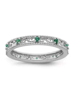 Coupon โ Lab Created 1/8 ct. t.w. Created Emerald Stackable Expressions Ring in Sterling Silver by Belk & Co. ๐ฅฐ