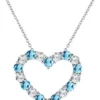 Best Sale ⌛ Created Blue Topaz Heart Pendant Necklace in Sterling Silver by Belk & Co. 🎉