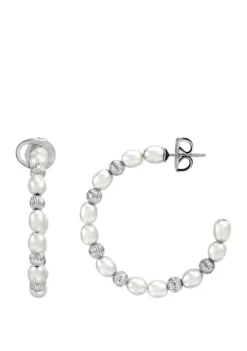 Hot Sale 🔔 19.9 ct. t.w. Freshwater Pearl Earrings in Sterling Silver by Belk & Co. 🎁