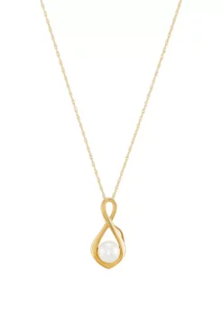 Brand new ⭐ 1.7 ct. t.w. Freshwater Pearl Pendant Necklace in 10K Yellow Gold by Belk & Co. 😀 -DealsBelk & Co. Store Belk 9220