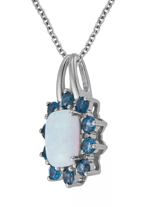 Brand new π₯° Diamond Accent, Created Opal, and London Blue Topaz Pendant Necklace in Sterling Silver by Belk & Co. π 2 Brand new π₯° Diamond Accent, Created Opal, and London Blue Topaz Pendant Necklace in Sterling Silver by Belk & Co. π - Image 2