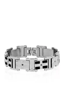 Best reviews of 😀 Black Carbon Fiber & Cubic Zirconia Bracelet in Stainless Steel by Belk & Co. ✔️