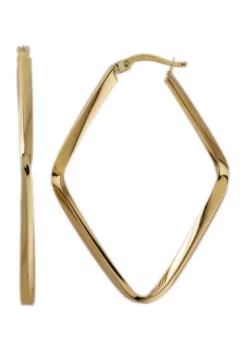 Best deal ๐คฉ Diamond Shape Tube Hoop Earrings in 10K Yellow Gold by Belk & Co. ๐