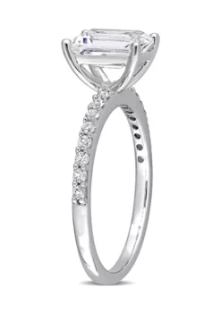 Deals 🧨 Lab Created 2.3 CT TGW Created White Sapphire Emerald-Cut Engagement Ring in 10k White Gold by Belk & Co. 🛒 -DealsBelk & Co. Store Belk 9286