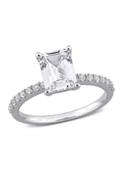 Deals 🧨 Lab Created 2.3 CT TGW Created White Sapphire Emerald-Cut Engagement Ring in 10k White Gold by Belk & Co. 🛒 -DealsBelk & Co. Store Belk 9289