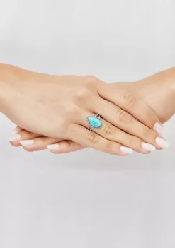 Buy 🔔 Amazonite and White Topaz Ring in Sterling Silver by Belk & Co. ✨ -DealsBelk & Co. Store Belk 9294