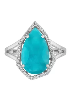 Buy 🔔 Amazonite and White Topaz Ring in Sterling Silver by Belk & Co. ✨ -DealsBelk & Co. Store Belk 9295