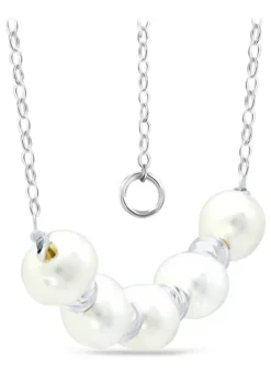 Best deal 😍 6.5-7 Millimeter Freshwater Pearl and Diamond Cut Bead Station Necklace in Sterling Silver by Belk & Co. 🔥 -DealsBelk & Co. Store Belk 9303