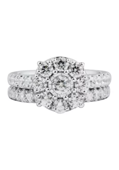 Cheapest 🧨 2 ct. t.w. Diamond Bridal Ring Set in 10K White Gold by Belk & Co. 🛒 -DealsBelk & Co. Store Belk 9322