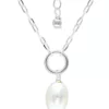 Best deal 😉 Oval Fresh Water Pearl Paper Clip Chain Necklace, Sterling Silver by Belk & Co. 🌟