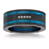 Cheap 🔥 Stainless Steel Cubic Zirconia Ring with Black and Blue Ion Plating by Belk & Co. 🔥