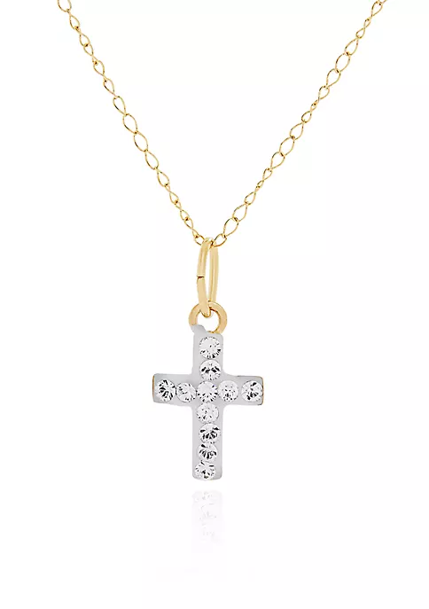 New ๐ Kids White Crystal Cross Pendant in 14K Yellow Gold by Belk & Co. ๐ 2 New ๐ Kids White Crystal Cross Pendant in 14K Yellow Gold by Belk & Co. ๐ - Image 2