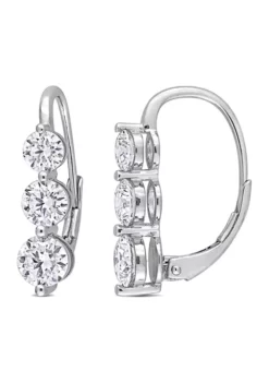 Cheapest ⭐ 2.2 ct. t.w. Created Moissanite Three-Stone Earrings in Sterling Silver by Belk & Co. 👍 -DealsBelk & Co. Store Belk 9334