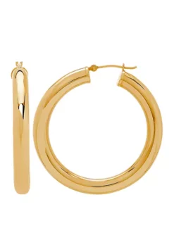Outlet 😍 10K Yellow Gold Polished Tube Hoops by Belk & Co. 🔥