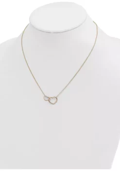 New ⭐ 14K Yellow Gold Polished Double Heart Necklace by Belk & Co. 🤩 -DealsBelk & Co. Store Belk 9341