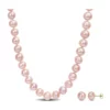 Best Sale 🧨 9-10mm Pink Cultured Freshwater Pearl Strand Necklace and Stud Earrings 2-Piece Set with 14k Yellow Gold by Belk & Co. 🔔