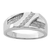 Hot Sale 😉 Men's 1/3 ct. t.w. Diamond Ring in Rhodium Plated Sterling Silver by Belk & Co. ✔️