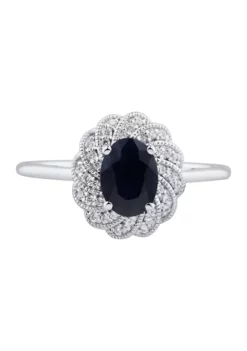 Best reviews of 🧨 1/10 ct. t.w. Diamond and Sapphire Ring in 14K White Gold by Belk & Co. 🤩 -DealsBelk & Co. Store Belk 9382