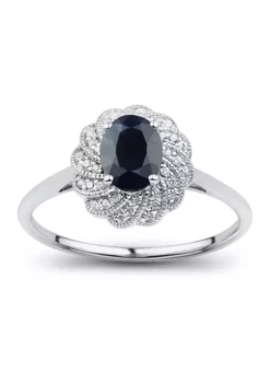 Best reviews of 🧨 1/10 ct. t.w. Diamond and Sapphire Ring in 14K White Gold by Belk & Co. 🤩 -DealsBelk & Co. Store Belk 9385