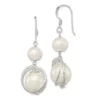 Budget 😉 Sterling Silver White Freshwater Cultured/Shell Pearl Dangle Earrings by Belk & Co. 👍