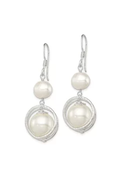 Budget 😉 Sterling Silver White Freshwater Cultured/Shell Pearl Dangle Earrings by Belk & Co. 👍 -DealsBelk & Co. Store Belk 9393