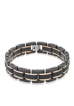 Promo 🎁 Men's Stainless Steel Textured Bracelet by Belk & Co. 🤩