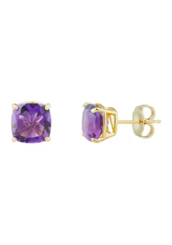 Top 10 🌟 Cushion Amethyst Earrings in 10k Yellow Gold by Belk & Co. 🔥