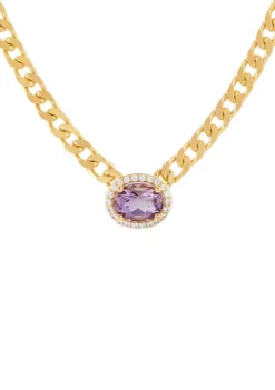 Promo 🔔 Amethyst and White Topaz Necklace in Gold Over Sterling Silver by Belk & Co. ❤️ -DealsBelk & Co. Store Belk 9413