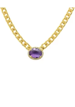 Promo 🔔 Amethyst and White Topaz Necklace in Gold Over Sterling Silver by Belk & Co. ❤️ -DealsBelk & Co. Store Belk 9416