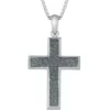 Outlet 🥰 Stainless Steel 🔨 Hammered Cross Pendant on 24 Inch Round Box Chain by Belk & Co. ❤️