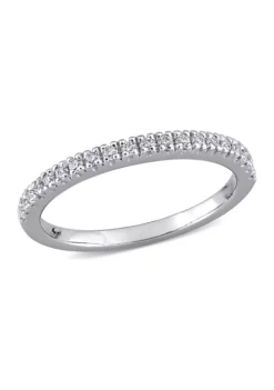 Best Sale 💯 Lab Created 1/5 ct. t.w. Moissanite Stackable Anniversary Ring in 10k White Gold by Belk & Co. 🎁