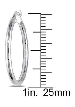 Best Pirce 🤩 Rounded Hoop Earrings in 10K Polished White Gold by Belk & Co. 🤩 -DealsBelk & Co. Store Belk 9441