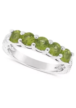 Best deal 😉 Sterling Silver 4mm Round 5-Stone Peridot Ring by Belk & Co. 🥰