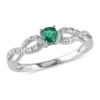 Best reviews of ⭐ 1/10 ct. t.w. Created Emerald and 1/10 ct. t.w. Diamond Infinity Engagement Ring in Sterling Silver by Belk & Co. 👏