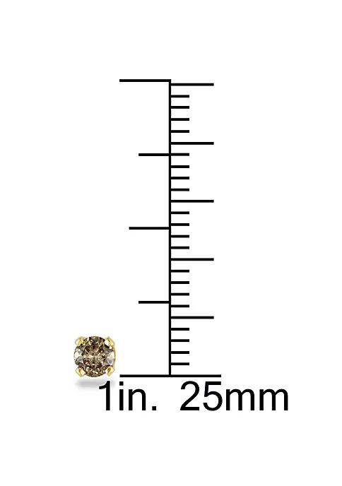 New 🎉 1/4 ct. t.w. Brown Diamond Stud Earrings in 10K Yellow Gold by Belk & Co. 🎉 3 New 🎉 1/4 ct. t.w. Brown Diamond Stud Earrings in 10K Yellow Gold by Belk & Co. 🎉 - Image 3