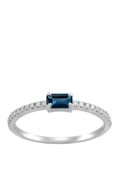 Brand new 🎁 1/10 ct. t.w. Diamond and 3/8 ct. t.w. London Blue Topaz Ring in 10K White Gold by Belk & Co. 💯 -DealsBelk & Co. Store Belk 9487