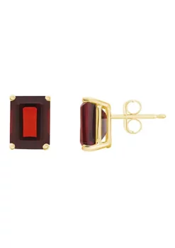 Brand new ๐ 14K Gold 8x6 Emerald Cut Garnet Earrings by Belk & Co. ๐ฅ