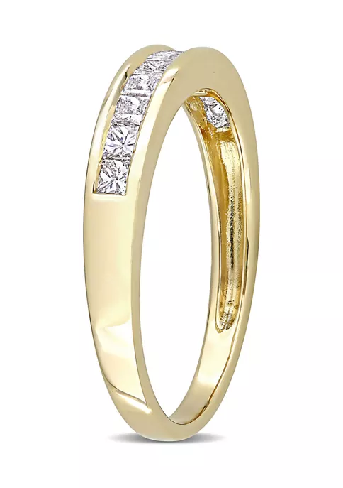 Best Sale ❤️ 1/2 CT TW Channel Set Princess Cut Diamond Anniversary Band in 14k Yellow Gold by Belk & Co. 🔔 3 Best Sale ❤️ 1/2 CT TW Channel Set Princess Cut Diamond Anniversary Band in 14k Yellow Gold by Belk & Co. 🔔 - Image 3