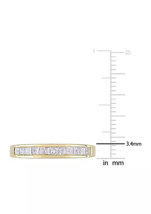 Best Sale ❤️ 1/2 CT TW Channel Set Princess Cut Diamond Anniversary Band in 14k Yellow Gold by Belk & Co. 🔔 4 Best Sale ❤️ 1/2 CT TW Channel Set Princess Cut Diamond Anniversary Band in 14k Yellow Gold by Belk & Co. 🔔 - Image 4