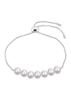 Flash Sale 🤩 7.5-8mm Freshwater Cultured Pearl Adjustable Bolo Bracelet in Sterling Silver by Belk & Co. 🔥