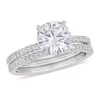 Wholesale 🎁 Lab Created 2 ct. t.w. Moissanite and 1/4 ct. t.w. Diamond Bridal Set in 14k White Gold by Belk & Co. 😀