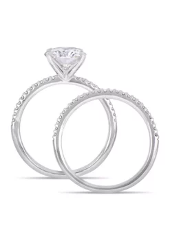 Wholesale 🎁 Lab Created 2 ct. t.w. Moissanite and 1/4 ct. t.w. Diamond Bridal Set in 14k White Gold by Belk & Co. 😀 -DealsBelk & Co. Store Belk 9545