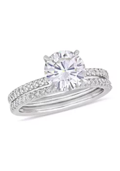 Wholesale 🎁 Lab Created 2 ct. t.w. Moissanite and 1/4 ct. t.w. Diamond Bridal Set in 14k White Gold by Belk & Co. 😀 -DealsBelk & Co. Store Belk 9548