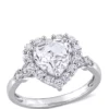 Top 10 👍 3.0 ct. t.w. Created White Sapphire and Diamond-Accent Halo Heart Engagement Ring in 10k White Gold by Belk & Co. 💯