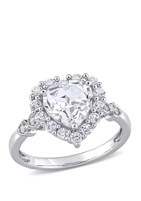 Top 10 ๐ 3.0 ct. t.w. Created White Sapphire and Diamond-Accent Halo Heart Engagement Ring in 10k White Gold by Belk & Co. ๐ฏ 4 Top 10 ๐ 3.0 ct. t.w. Created White Sapphire and Diamond-Accent Halo Heart Engagement Ring in 10k White Gold by Belk & Co. ๐ฏ - Image 4