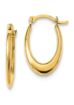 Buy 🎁 14K Yellow Gold Polished Hollow U-Shaped Hoops by Belk & Co. ✨