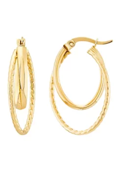 Best deal 🔥 Graduated Oval Hoop Earrings in 10K Yellow Gold by Belk & Co. ⌛ -DealsBelk & Co. Store Belk 9608